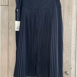 Navy pleated skirt